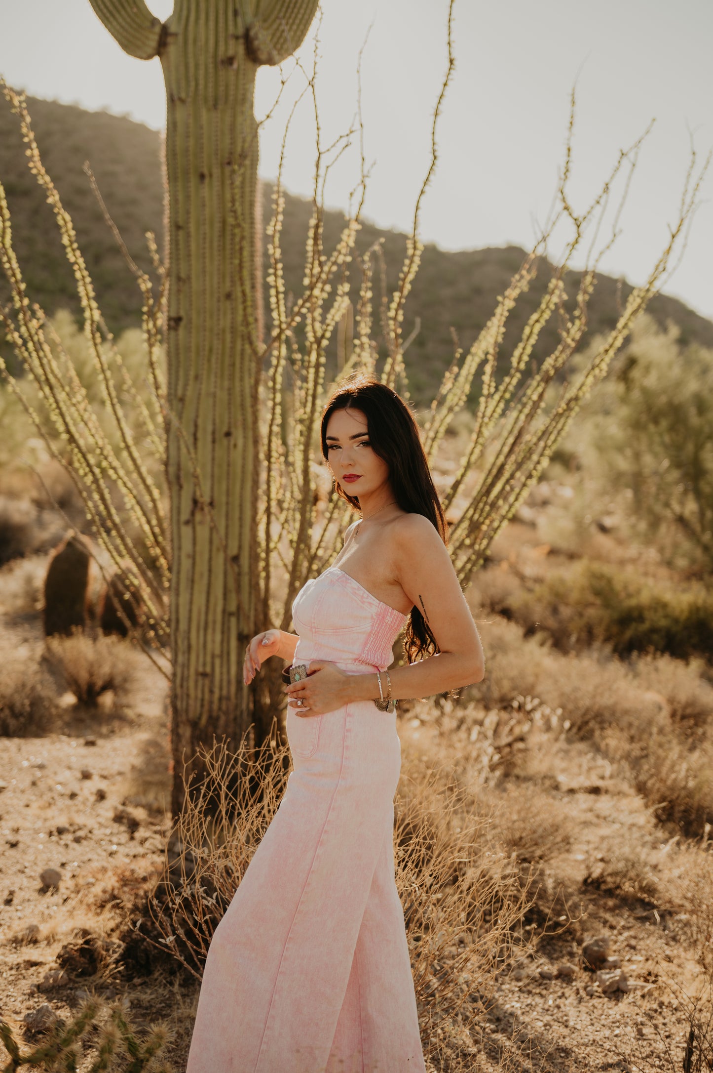 Strapless Denim Jumpsuit